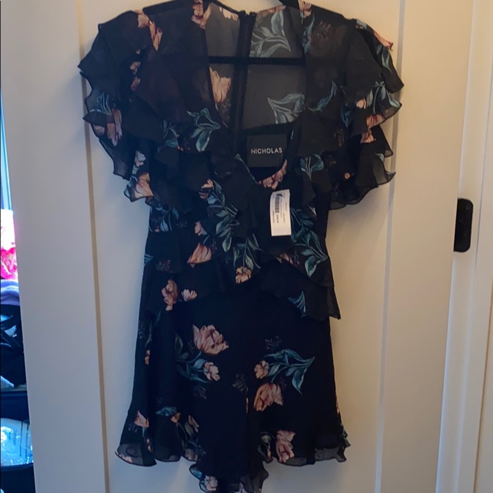 Nicholas Navy Floral Romper